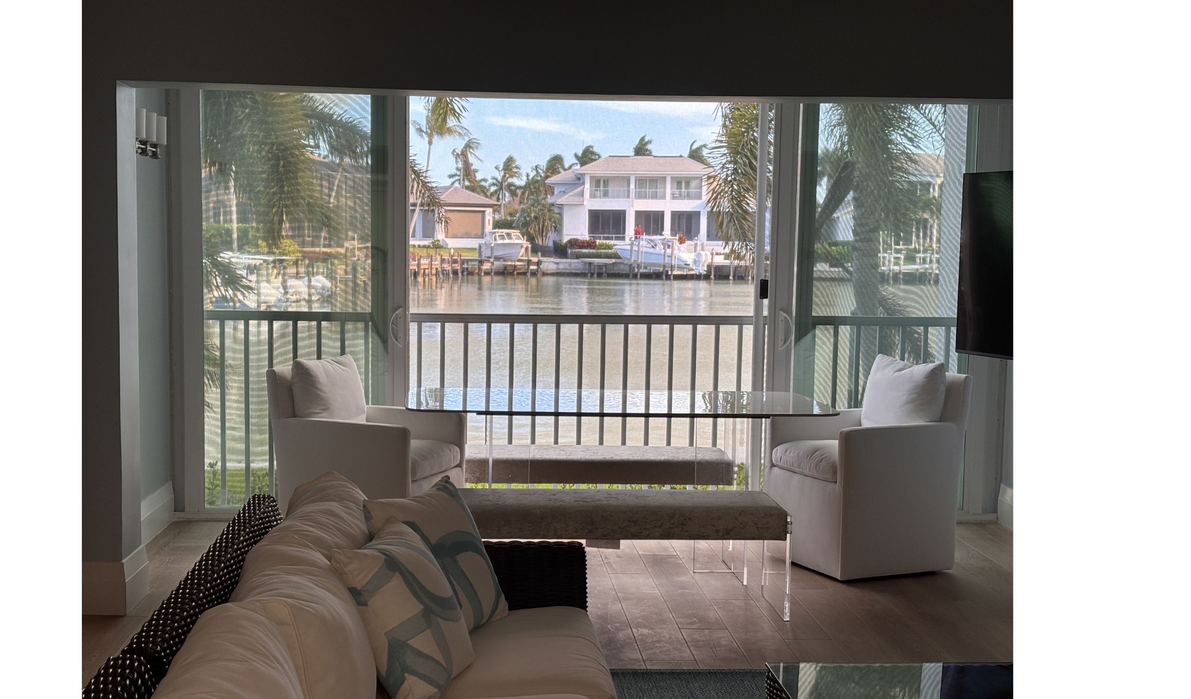 Dining room with bay views